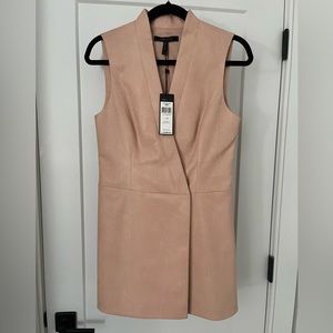 BCBG MAXAZRIA FAUX LEATHER MINI DRESS